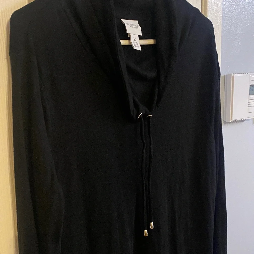 Chico's Black Cowl Neck Top - Picture 3 of 7